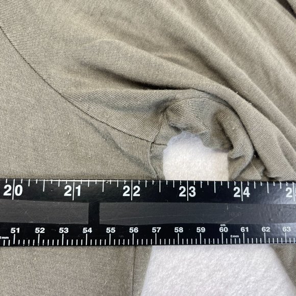 LOGO Lori Goldstein Womens 1X Khaki Green Lace Pockets Shirt Long Sleeves - Picture 6 of 10